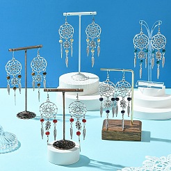 Alloy Feather Dangle Earrings&nbsp;EJEW-FS00028