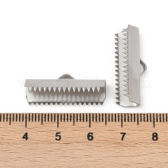 304 Stainless Steel Ribbon Crimp Ends&nbsp;STAS-E471-05N-P