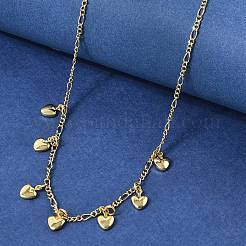 Brass Heart Pendant Necklaces&nbsp;NJEW-B157-03G