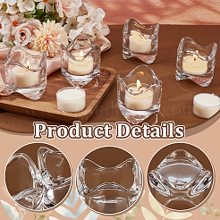 14Pcs Transparent Glass Candle Holders&nbsp;AJEW-WA0001-82
