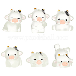 Luminous Resin Cow Sculpture Display Decorations&nbsp;DJEW-CN0001-42