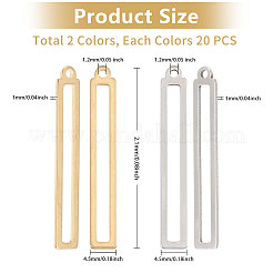 40Pcs 2 Colors 304 Stainless Steel Pendants&nbsp;FIND-CA0009-48