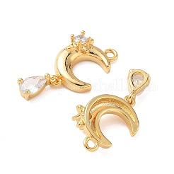 Brass Micro Pave Cubic Zirconia Pendants&nbsp;KK-D024-13G