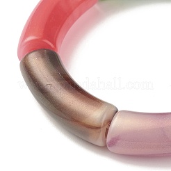 Acrylic Curved Tube Chunky Stretch Bracelet for Women&nbsp;BJEW-JB08285