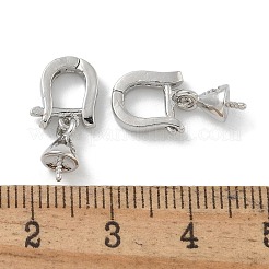Cone Brass Micro Pave Cubic Zirconia Peg Bails Pendants&nbsp;ZIRC-F141-09P