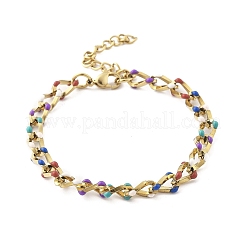 304 Stainless Steel Twisted Curb Chain Bracelets for Women&nbsp;BJEW-F488-10G