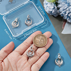 6Pcs Brass Micro Pave Clear Cubic Zirconia Fold Over Clasps&nbsp;KK-BBC0028-91