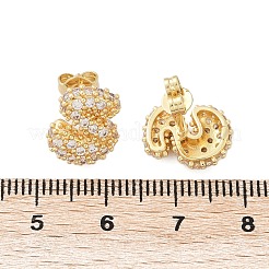 Brass Micro Pave Cubic Zirconia Stud Earrings&nbsp;EJEW-Z091-04G-S