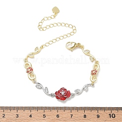 Brass Micro Pave Clear Cubic Zirconia Link Chain Bracelets for Women&nbsp;BJEW-C156-05PG