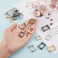 18Pcs 9 Style Zinc Alloy Rectangle Buckle Ring&nbsp;DIY-WR0002-59