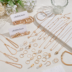 1 Bag Iron with Alloy Hoop Earrings & Stud Earrings & Pendant Necklaces & Rings & Bracelets&nbsp;SJEW-UN0001-20