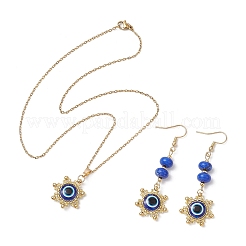 Glass & Resin Pendant Necklaces & Dangle Earrings Sets&nbsp;SJEW-MZ00009