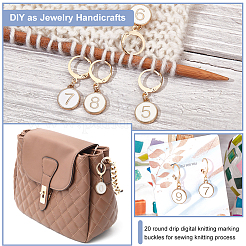 Alloy Enamel Number Charms Locking Stitch Markers&nbsp;AJEW-PH01457-02