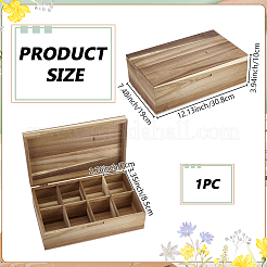 Wood 8-Compartment Storage Box&nbsp;CON-WH0133-011