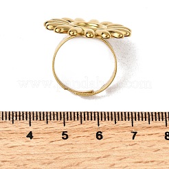 Adjustable 304 Stainless Steel Open Cuff Ring Components&nbsp;STAS-P403-01E-G
