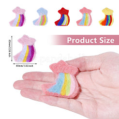 5Pcs 5 Colors Handmade Felt Needle Felting Rainbow Star Ornaments&nbsp;DIY-CA0006-54