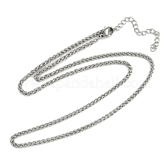 304 Stainless Steel Wheat Chains Necklaces for Unisex&nbsp;NJEW-K395-01A-P