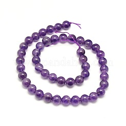 Natural Amethyst Round Beads Strands&nbsp;X-G-P047B-1AB