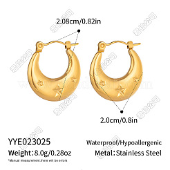 Star Pattern Stainless Steel Hoop Earrings for Women&nbsp;UV4325