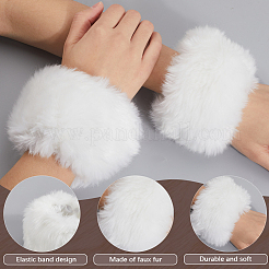 Women Imitation Rabbit Hair Cuffs Oversleeve Arm Gloves&nbsp;AJEW-WH20019-20B