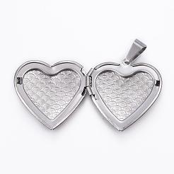 Tarnish Resistant 316 Stainless Steel Locket Pendants&nbsp;STAS-H389-25P