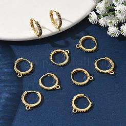 SHEGRACE Brass Micro Pave Clear Cubic Zirconia Hoop Earrings Findings&nbsp;XGR0154G-96G