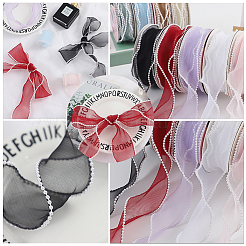 4Rolls ABS Pearl Edged Mesh Ribbon for Bowknot Making&nbsp;OCOR-CY0002-44A