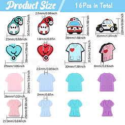 16Pcs 16 Styles Medical Theme Food Grade Eco-Friendly Silicone Focal Beads&nbsp;SIL-CA0003-31