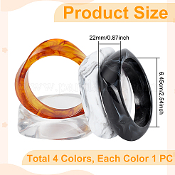 4Pcs 4 Colors Acrylic Bangles&nbsp;BJEW-UN0001-80B