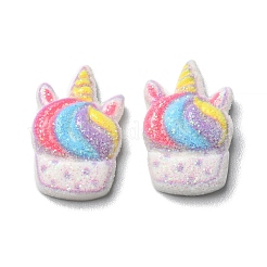 Glitter Opaque Resin Cabochons&nbsp;RESI-E040-01C