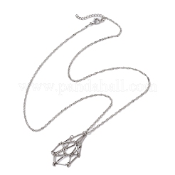 3Pcs 3 Sizes 304 Stainless Steel Singapore Chain Macrame Pouch Pendant Necklace Making&nbsp;SA-CJ982C-P