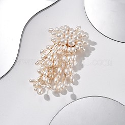 Tassels Alloy Plastic Imitation Pearl Brooches for Backpack Clothes&nbsp;JEWB-A030-02G