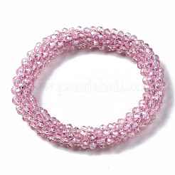 Faceted Transparent Glass Beads Stretch Bracelets&nbsp;X-BJEW-S144-002C-05
