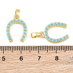 Brass Micro Pave Light Sky Blue Cubic Zirconia Pendants&nbsp;X-CU-CBABDE1-08G