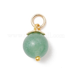 6Pcs Natural Dyed Green Tiger Eye & Green Aventurine & Carnelian & Yellow Jade & Amethyst & Tiger Eye Round Pendants&nbsp;PALLOY-JF04273