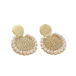 Alloy Plastic Pearl Dangle Stud Earrings&nbsp;FS-WG98DC8-01