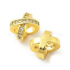 Brass Micro Pave Cubic Zirconia Beads&nbsp;KK-P297-06G