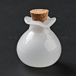 Lucky Bag Shape Glass Cork Bottles Ornament&nbsp;AJEW-A039-02E