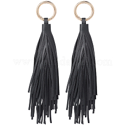 2Pcs PU Leather Tassel Pendant Keychains&nbsp;FIND-CL0002-41D