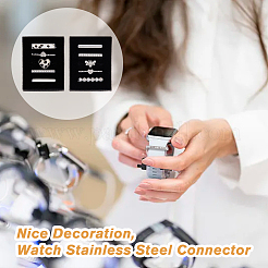 10Pcs 10 Style Rectangle Alloy Watch Band Charms Set with Crystal Rhinestone&nbsp;FIND-DC0004-57