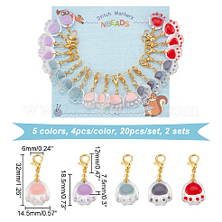 Transparent Glass Enamel Pendant Stitch Markers&nbsp;HJEW-AB00418