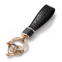 Microfiber & Zinc Alloy & Crystal Rhinestone Keychain&nbsp;KEYC-G062-01B