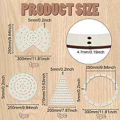 4Pcs 4 Style Wood Wreath Boards&nbsp;DIY-WH0504-132