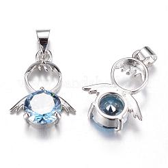 Brass Cubic Zirconia Pendants&nbsp;ZIRC-P016-28P