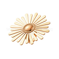 Flower 304 Stainless Steel Cuff Rings&nbsp;RJEW-E437-02G
