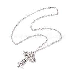 2Pcs 2 Styles Alloy Cross Pendant Necklaces&nbsp;NJEW-JN05116