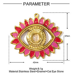 304 Stainless Steel Enamel Pendants&nbsp;STAS-OY002-45G-02