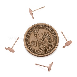 Brass Stud Earring Findings&nbsp;KK-K225-02A-RG