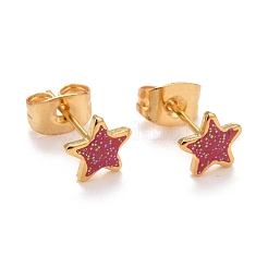 304 Stainless Steel Enamel Stud Earrings&nbsp;EJEW-B009-02G