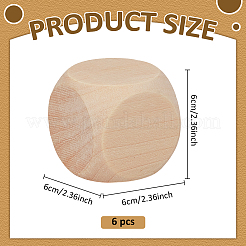 Schima Wood Blank Dice&nbsp;WOOD-WH0124-154B